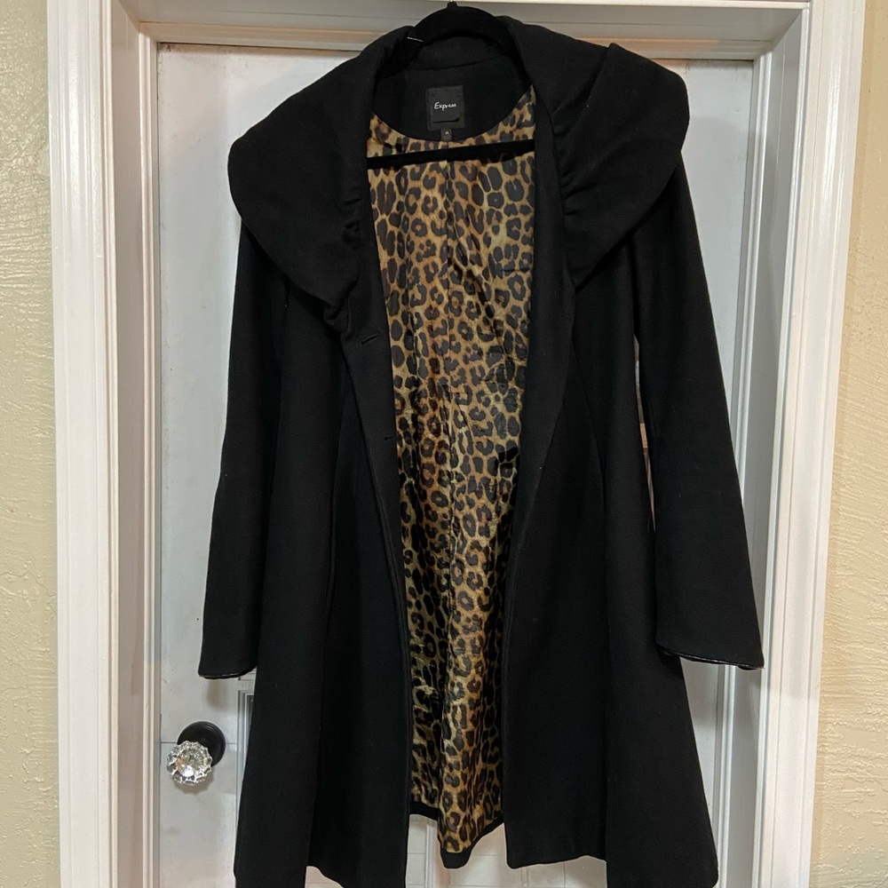 Black Express cape shoulder jacket